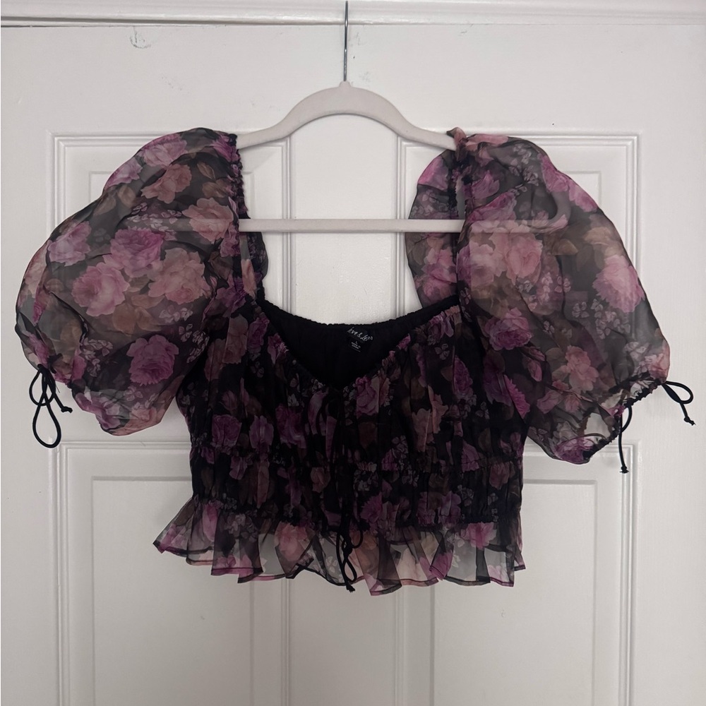 For Love & Lemons Floral Puff Sleeve Top